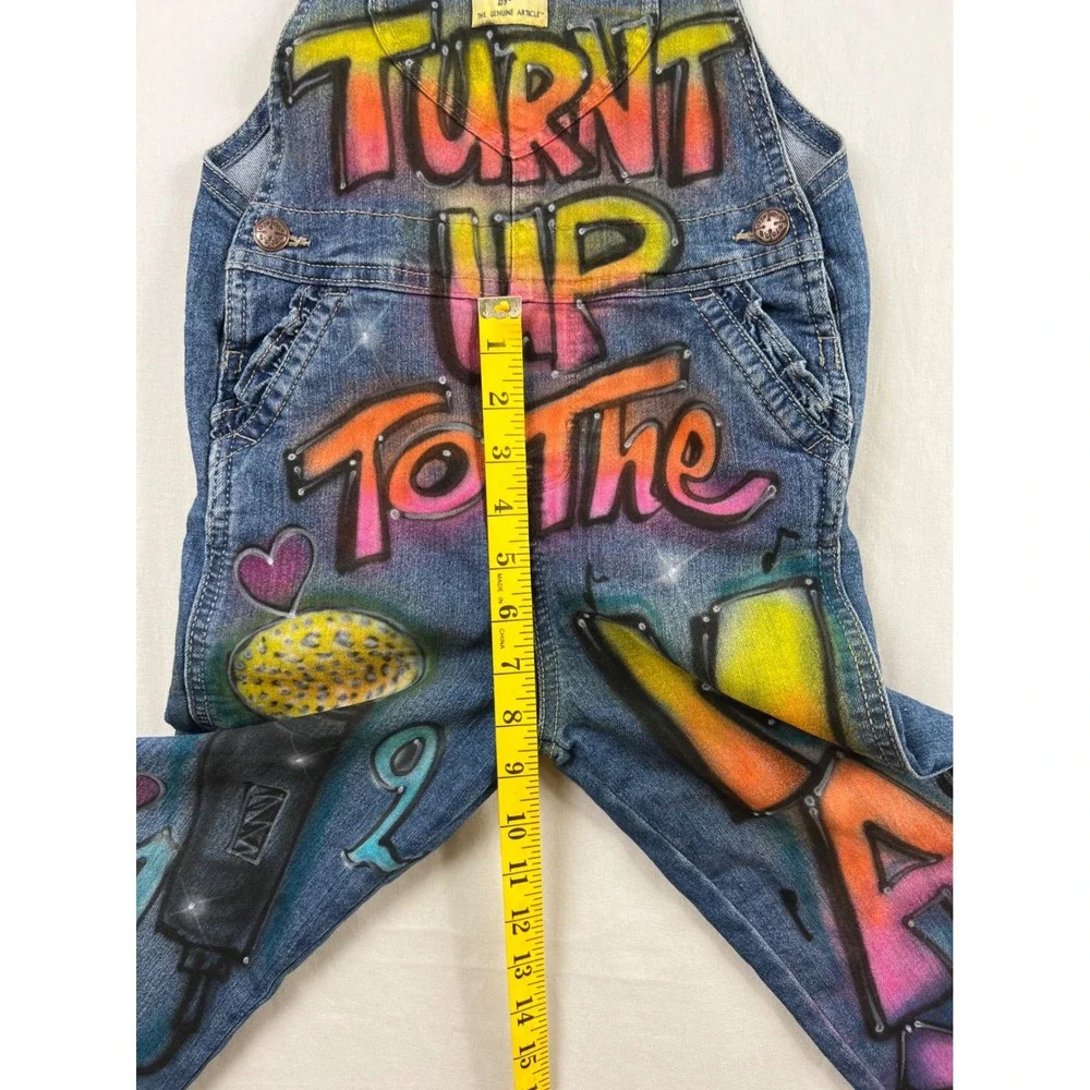 OshKosh B'gosh Overalls Toddler 5T Blue Airbrushed Turnt It Up To The Max Music